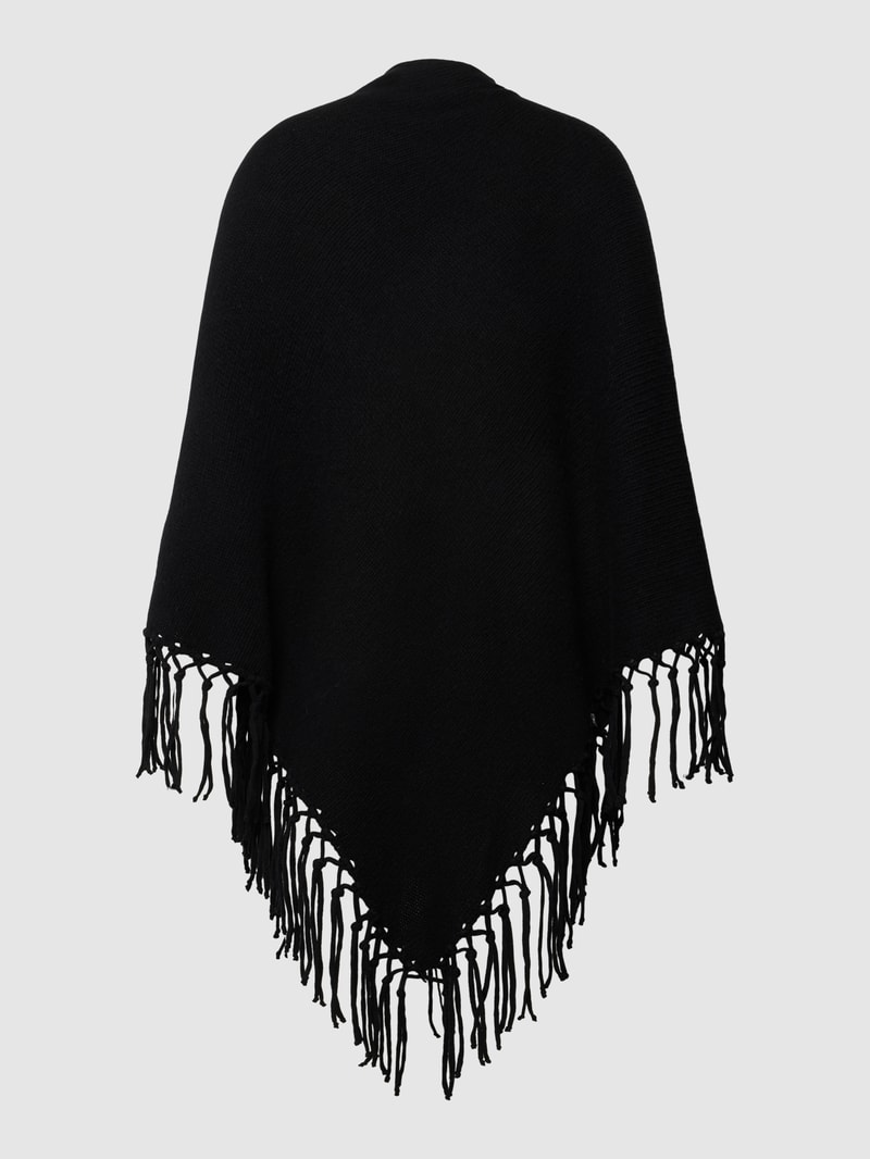 Poncho mit Fransen Modell 'TORNADO' in schwarz