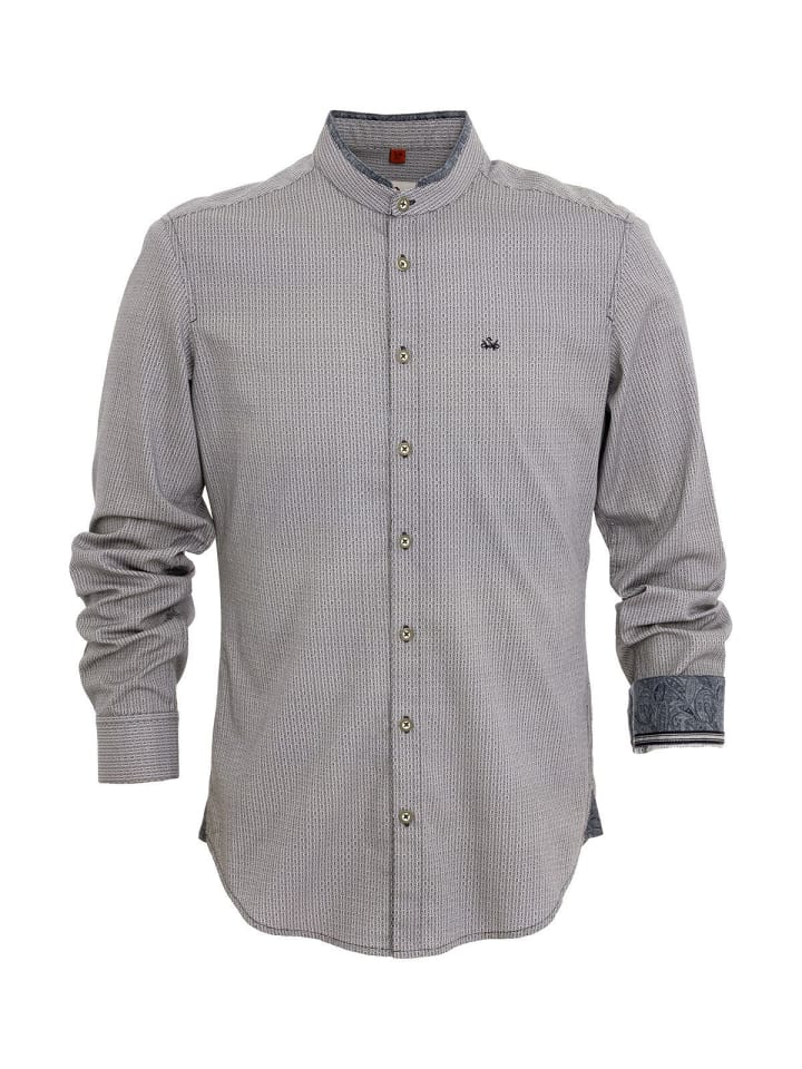 Spieth & Wensky Stehkragenhemd DORIAN in grau günstig kaufen 3XL