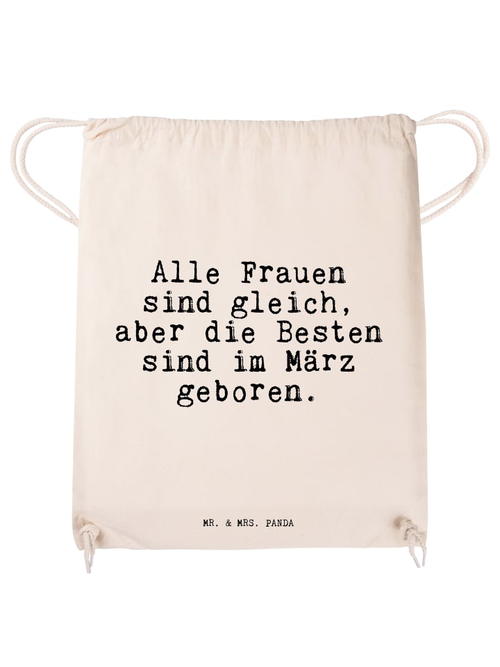 Mr. & Mrs. Panda Sportbeutel Alle Frauen sind gleich,... mit Spruch in Creme günstig kaufen onesize