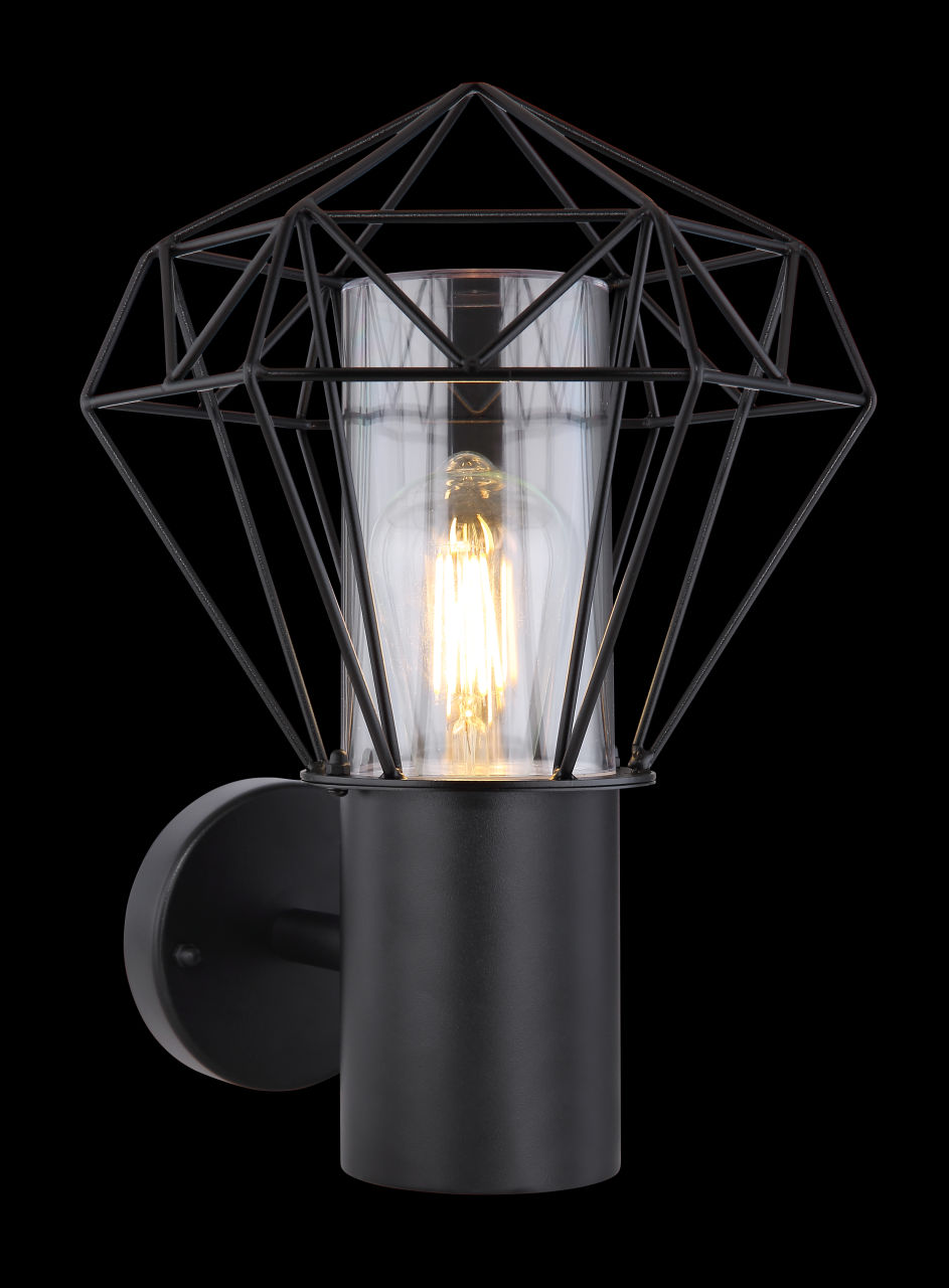 Globo Lighting - HORACE - Außenleuchte Edelstahl schwarz, 1x E27 LED