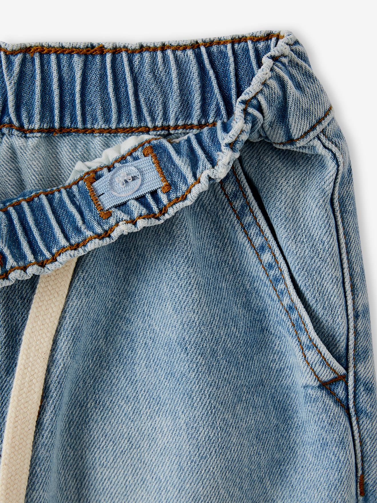Vertbaudet Jungen Jeans-Shorts mit Schlupfbund Oeko-Tex - double stone