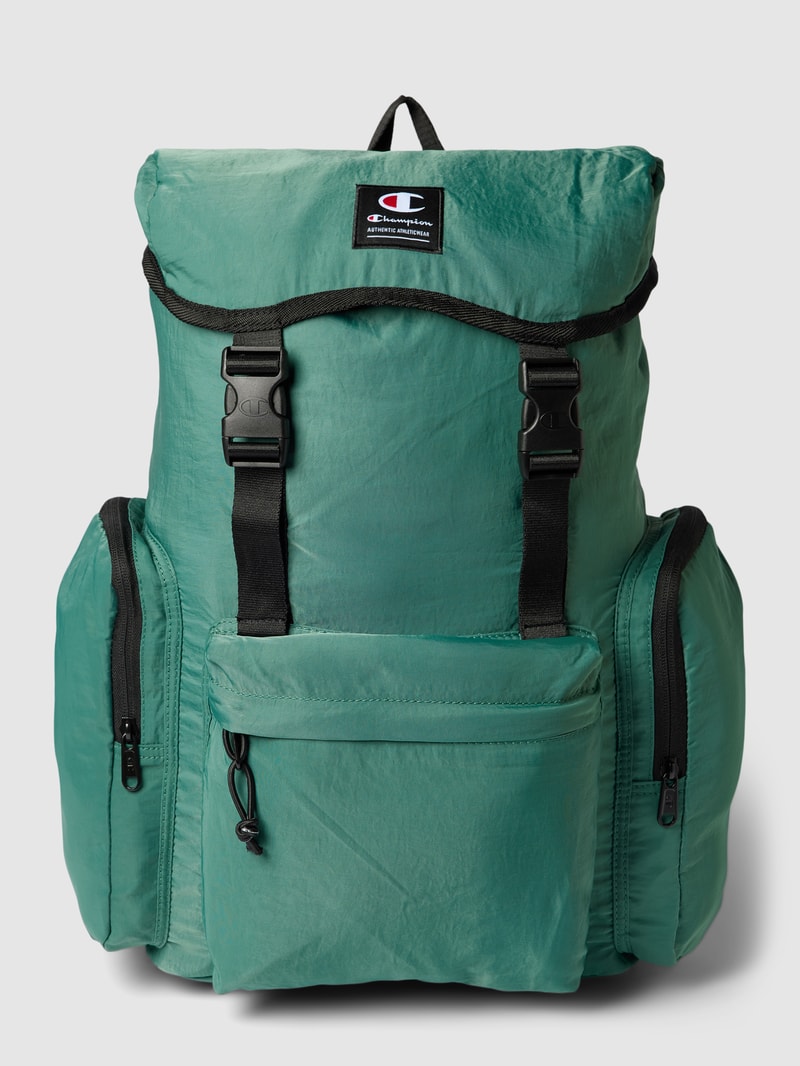 Rucksack mit Label-Patch in dunkelgrün