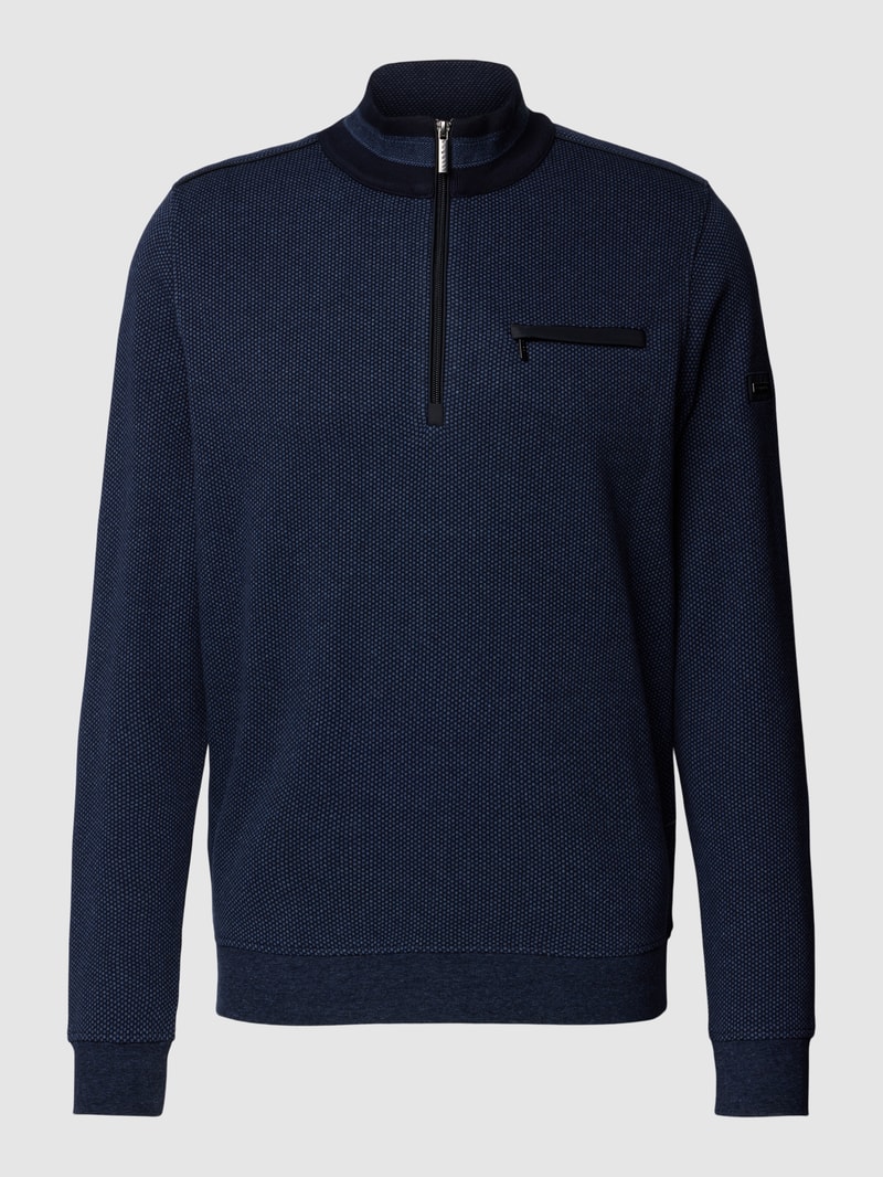 Sweatshirt mit Stehkragen in marineblau