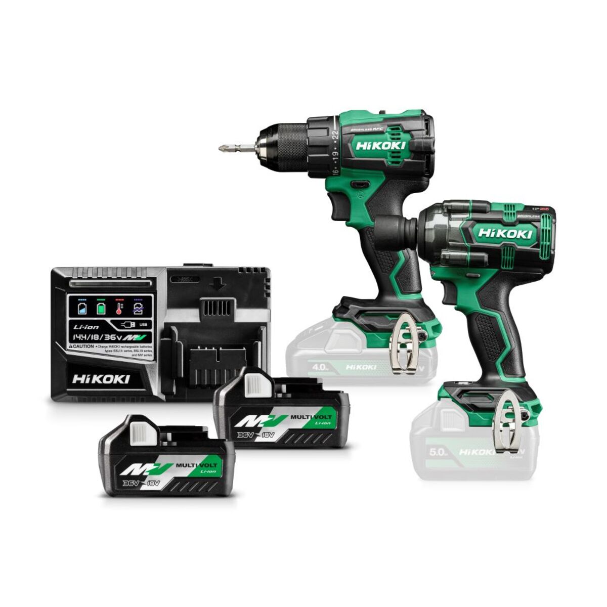 Ensemble HiKOKI KC18DEWJZ - Machine à piles DS18DE + Batterie Li-Ion WR18DH 1/2