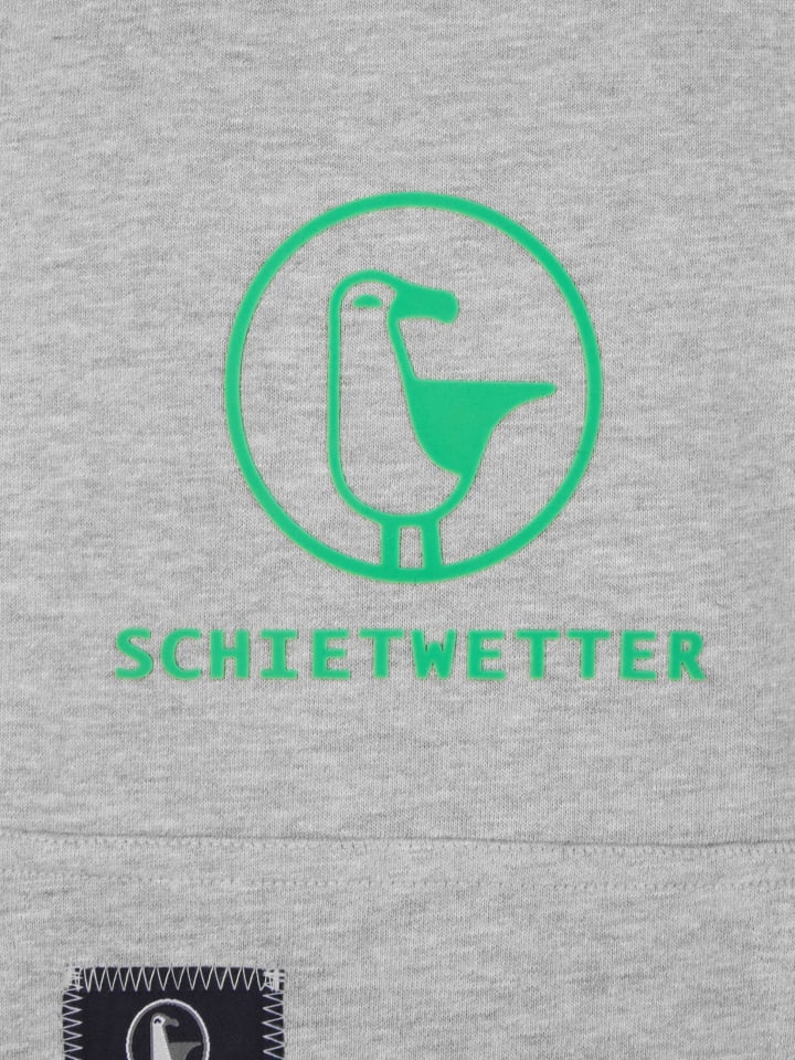 SCHIETWETTER Kinder Hoodie Toni Möwe in grey mel/neon green günstig kaufen
