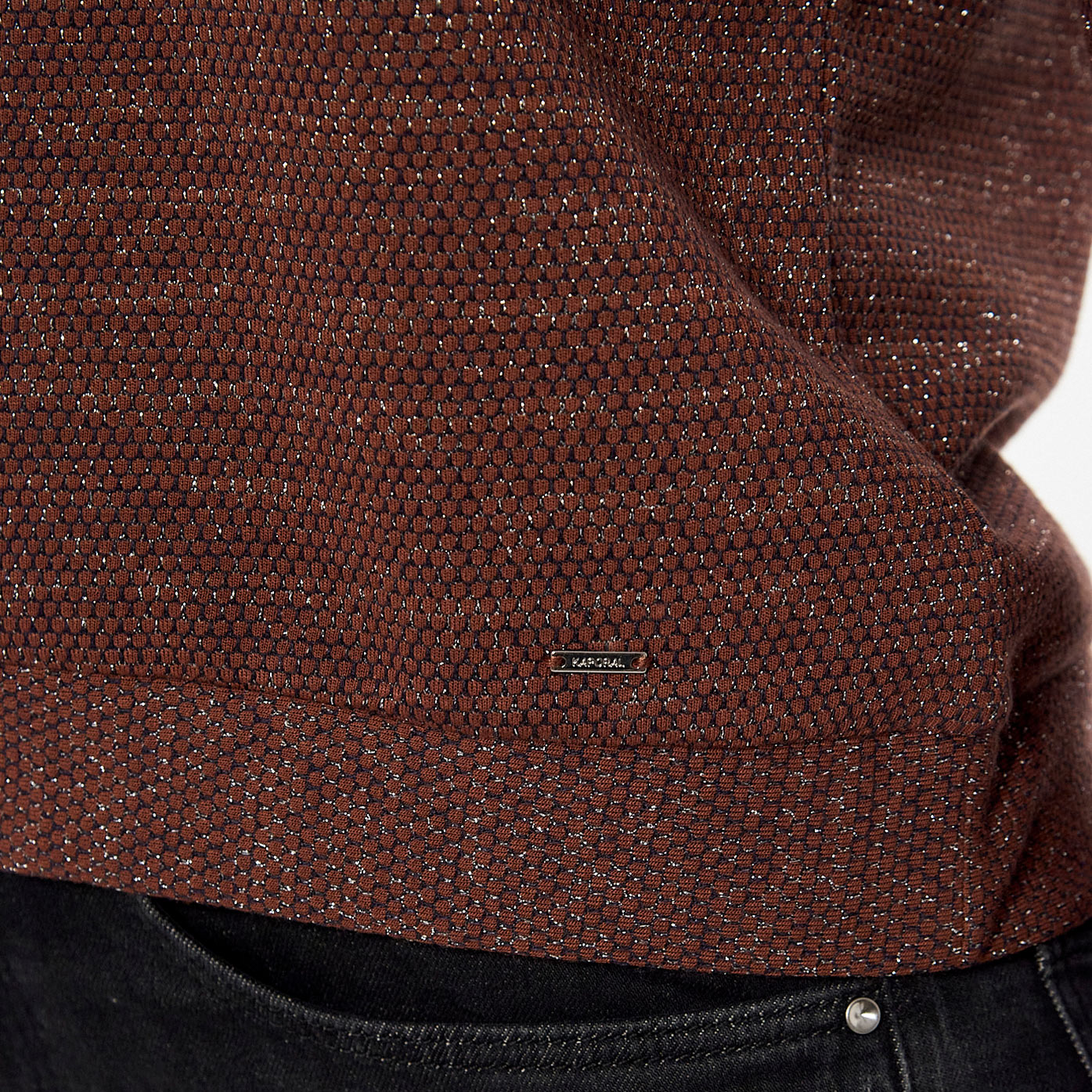 FLEXI  Pull marron pailleté Femme