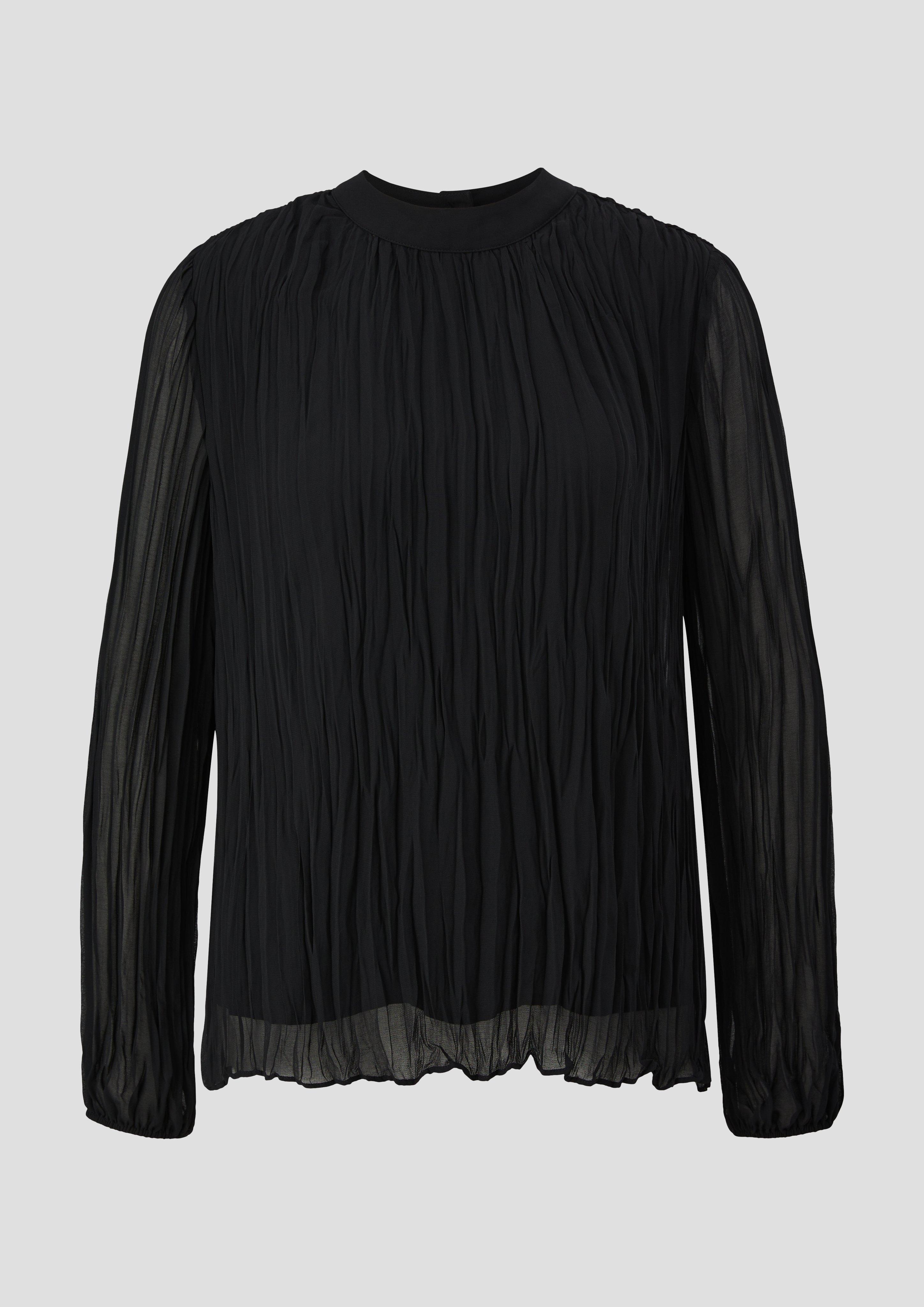 Gemusterte Chiffonbluse mit Stehkragen  2140361-9999