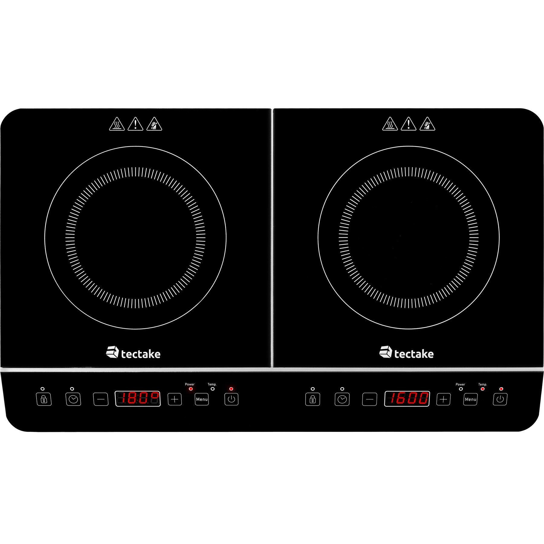 tectake Doppel-Induktionskochplatte Induktionskochplatte doppelt 3400W