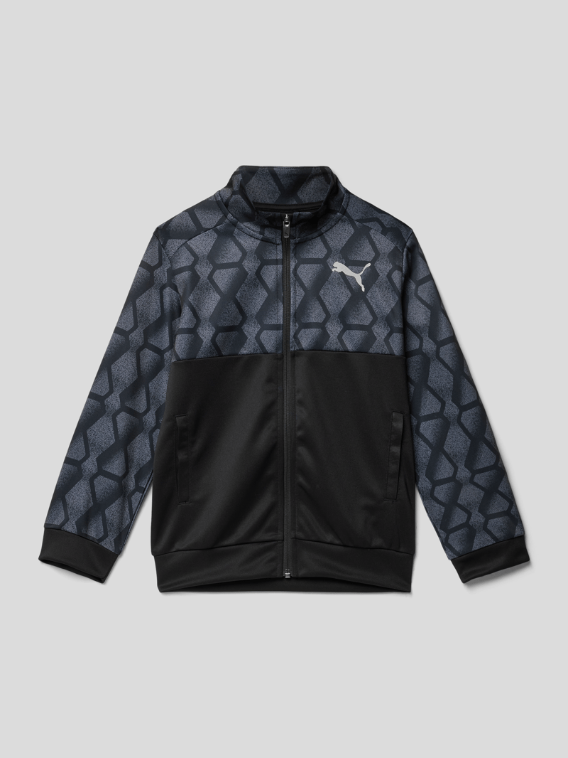 Sweatjacke mit grafischem Muster in schwarz