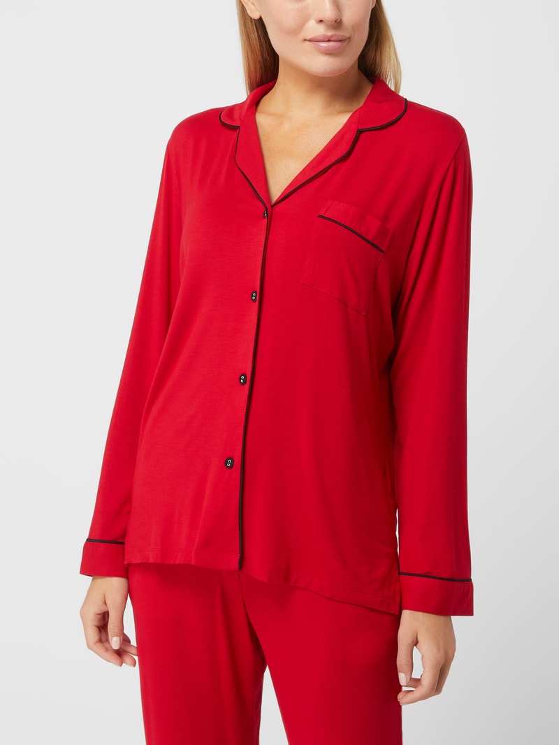 Pyjama-Oberteil aus Modal-Elasthan-Mix in rot