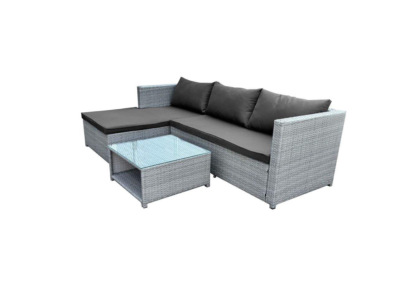 Happy Home Happy Home 3 tlg. Loungeset HGS62-DGR dunkelgrau