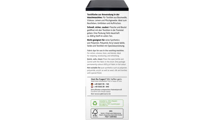 simplicol Textilfarbe intensiv Samt-Schwarz 150 ml