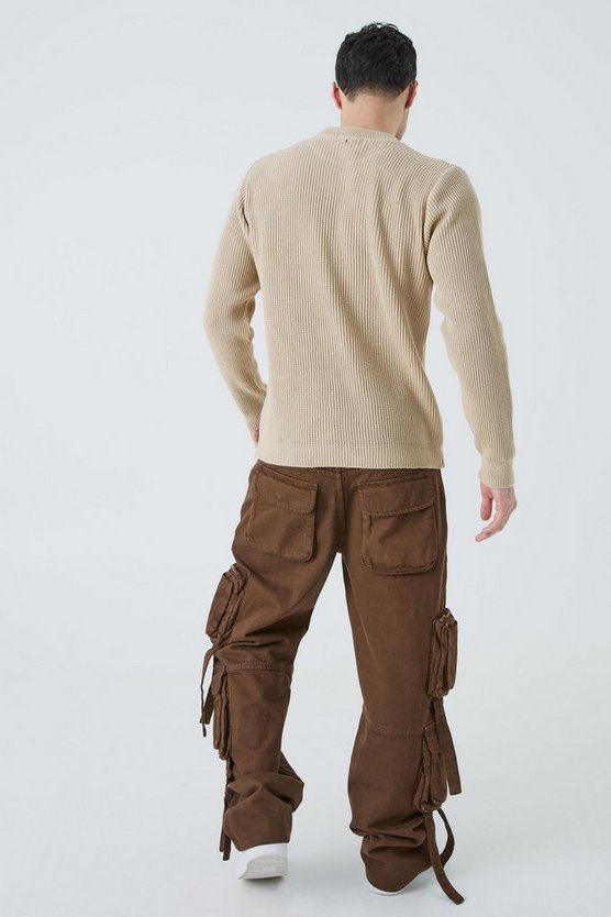 Strickpullover in Waffeloptik