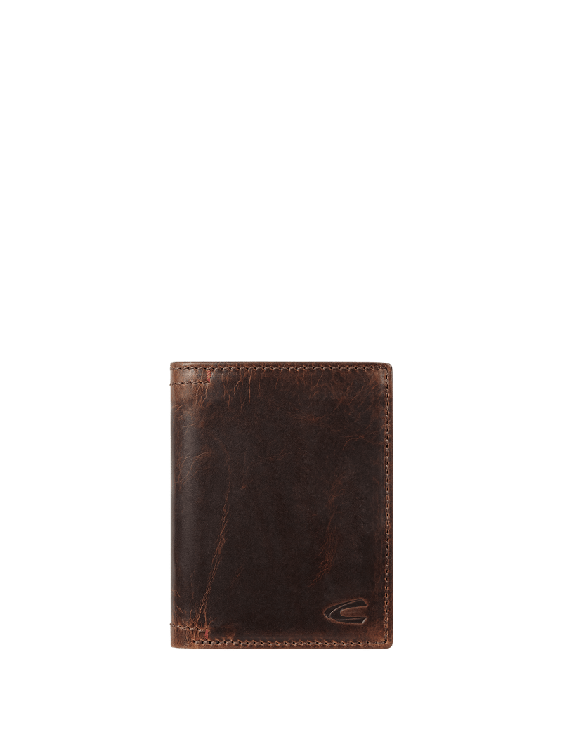 Portemonnaie aus Leder in Vintage-Optik in mittelbraun