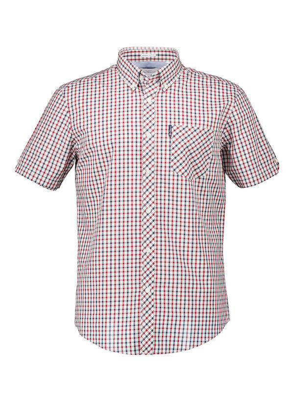 Ben Sherman, Kurzarmhemd, Regular Fit, Bio Baumwolle, rot-blau kariert