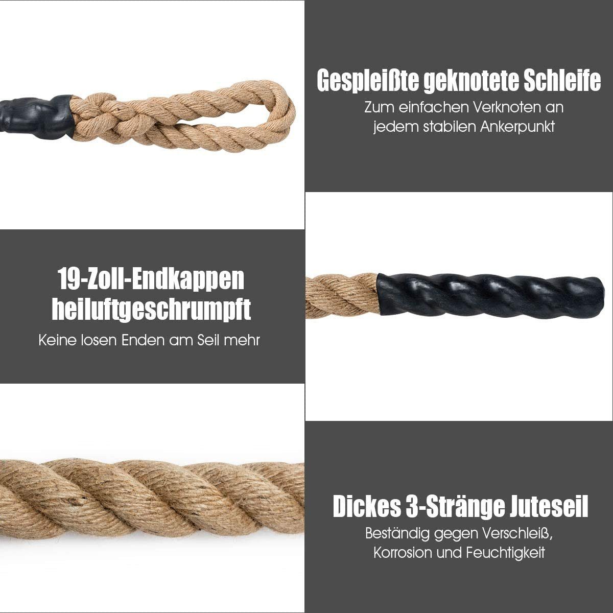 COSTWAY Übungsseil Trainingsseil Kletterseil