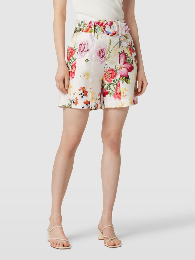 Shorts mit Allover-Muster Modell 'GLORIOUS GARDEN' in weiß