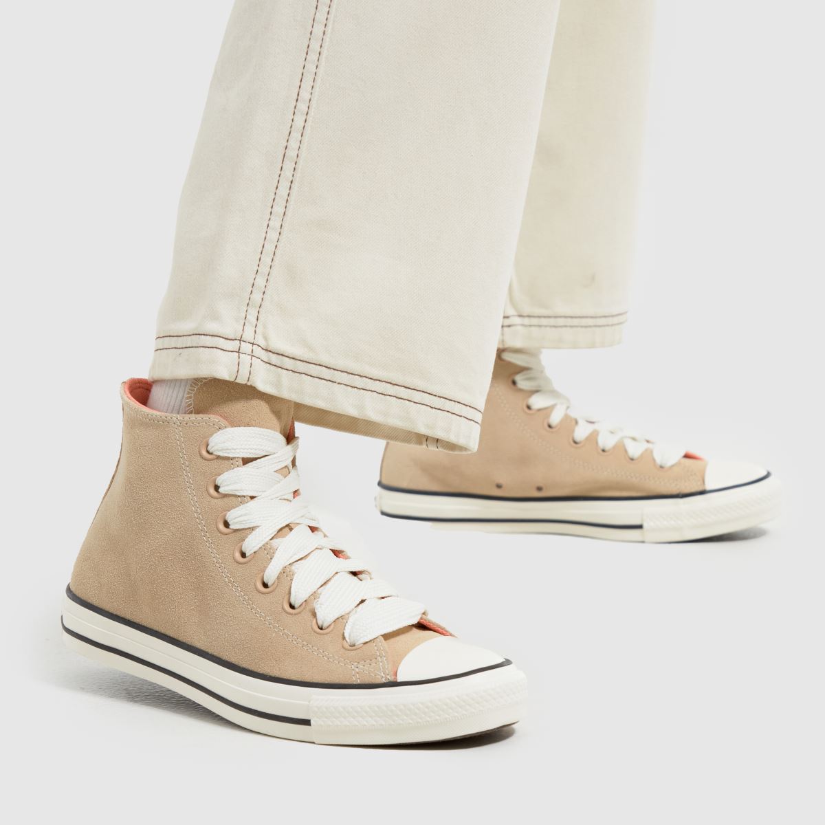 Converse – All Star – Beige höga sneakers