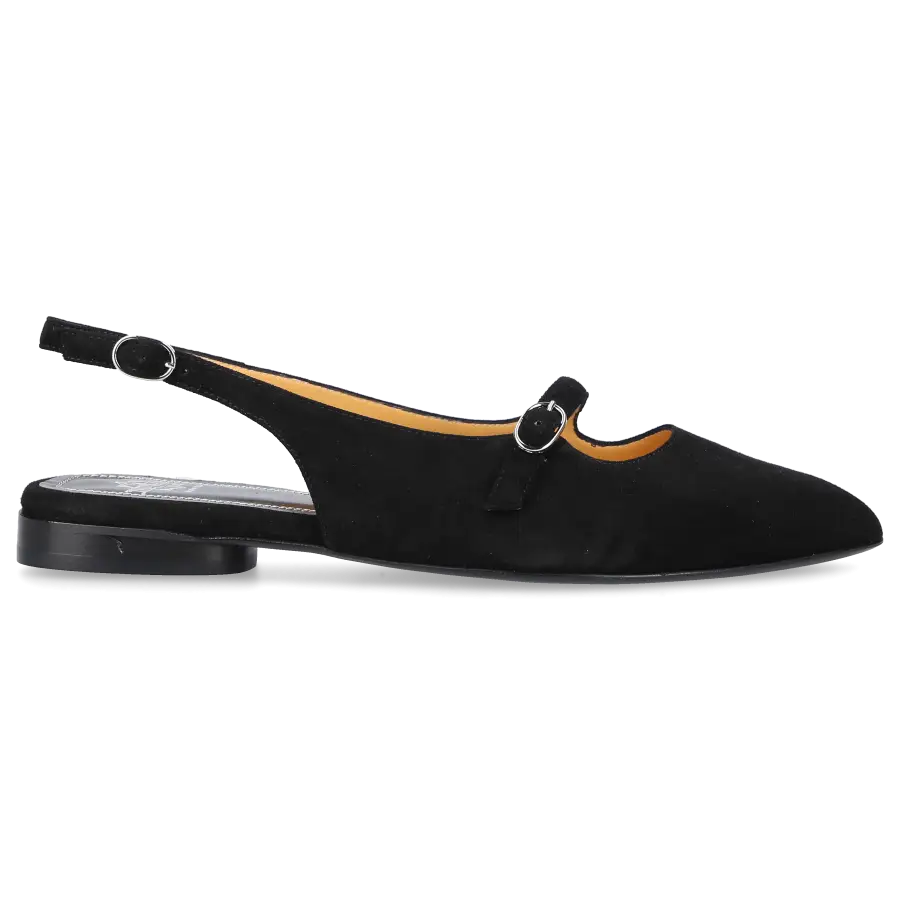 Truman's - Sling-Ballerinas 9733 Veloursleder - schwarz