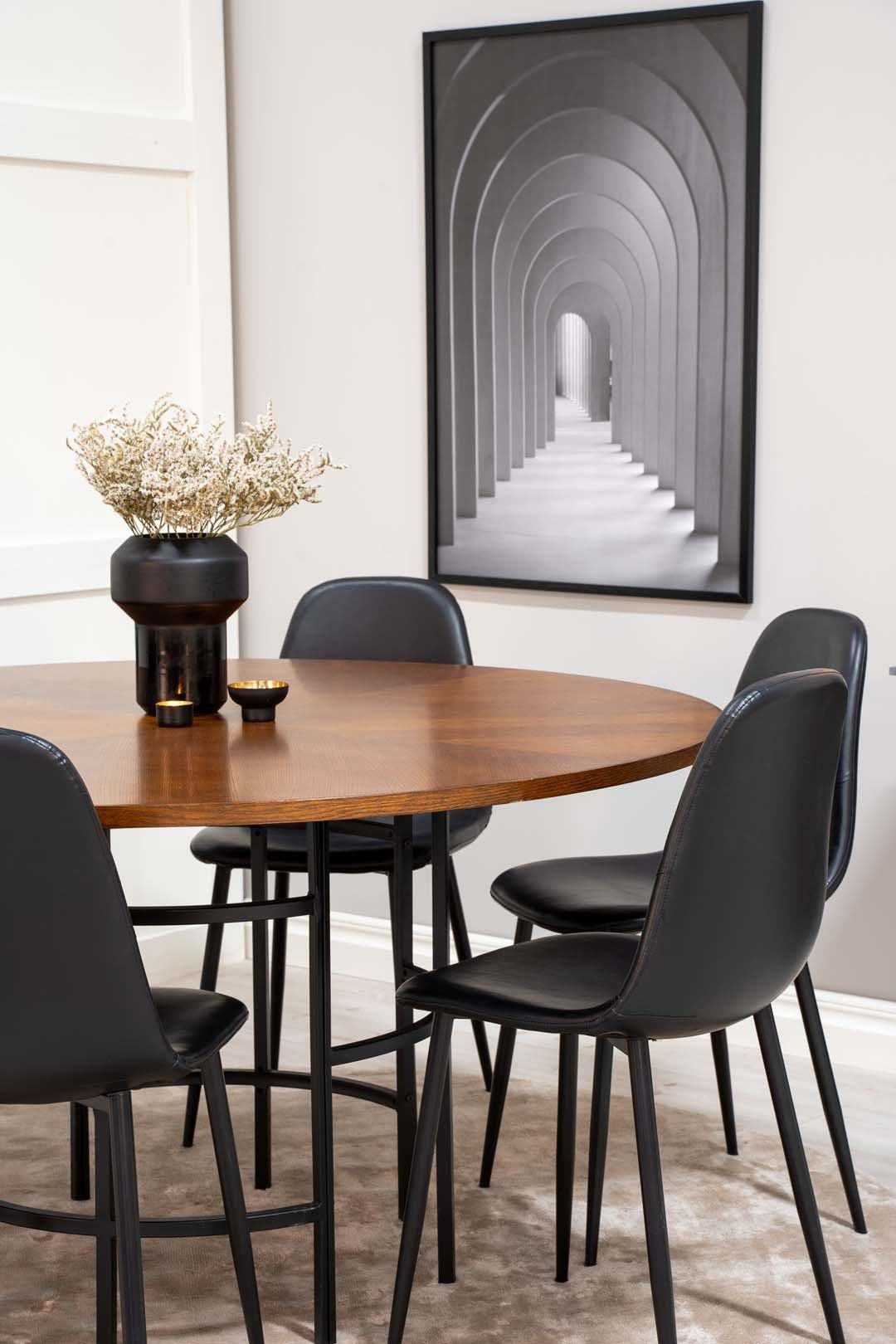 ebuy24 Essgruppe Copenhagen Essgruppe Tisch braun und 6 Polar Stühl