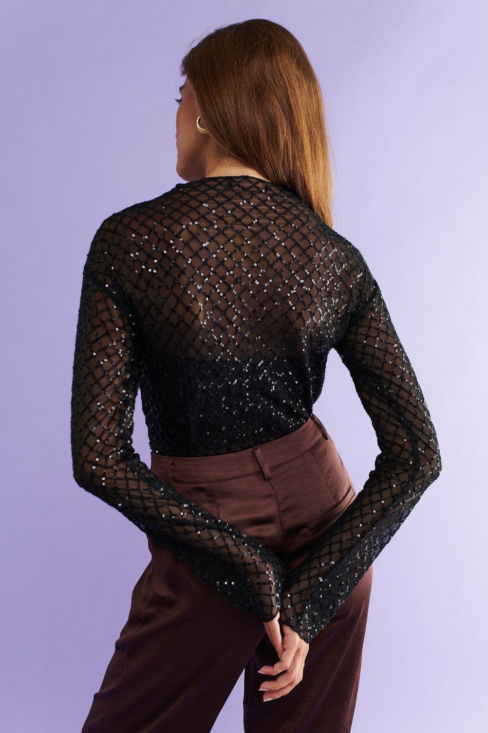 Square sequin top