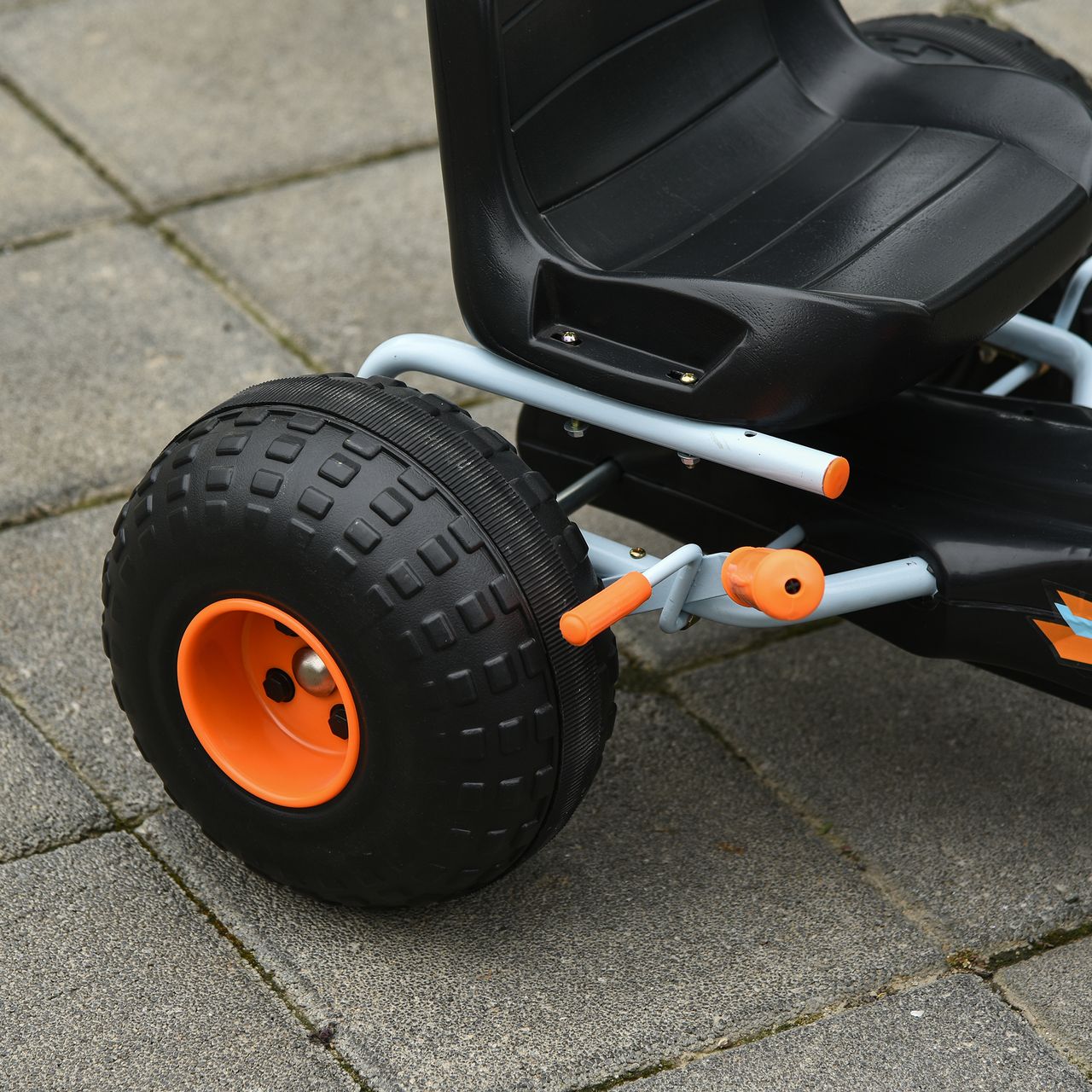 HOMCOM Go Kart Kinderfahrzeug Tretauto mit Pedal ab 3 Jahre Stahl Hellblau