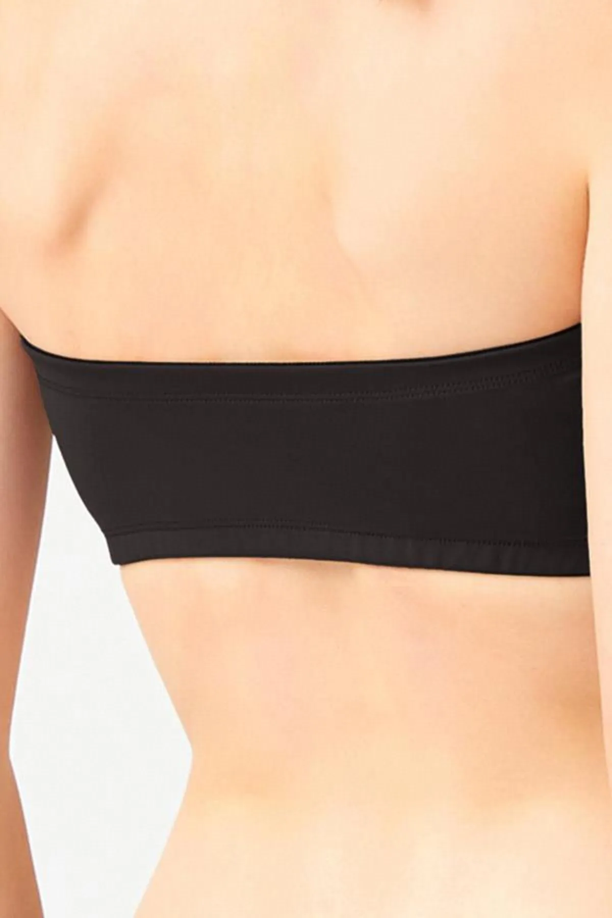 Cottonhill  Schwarzes trägerloses Crop-Top-Bustier
