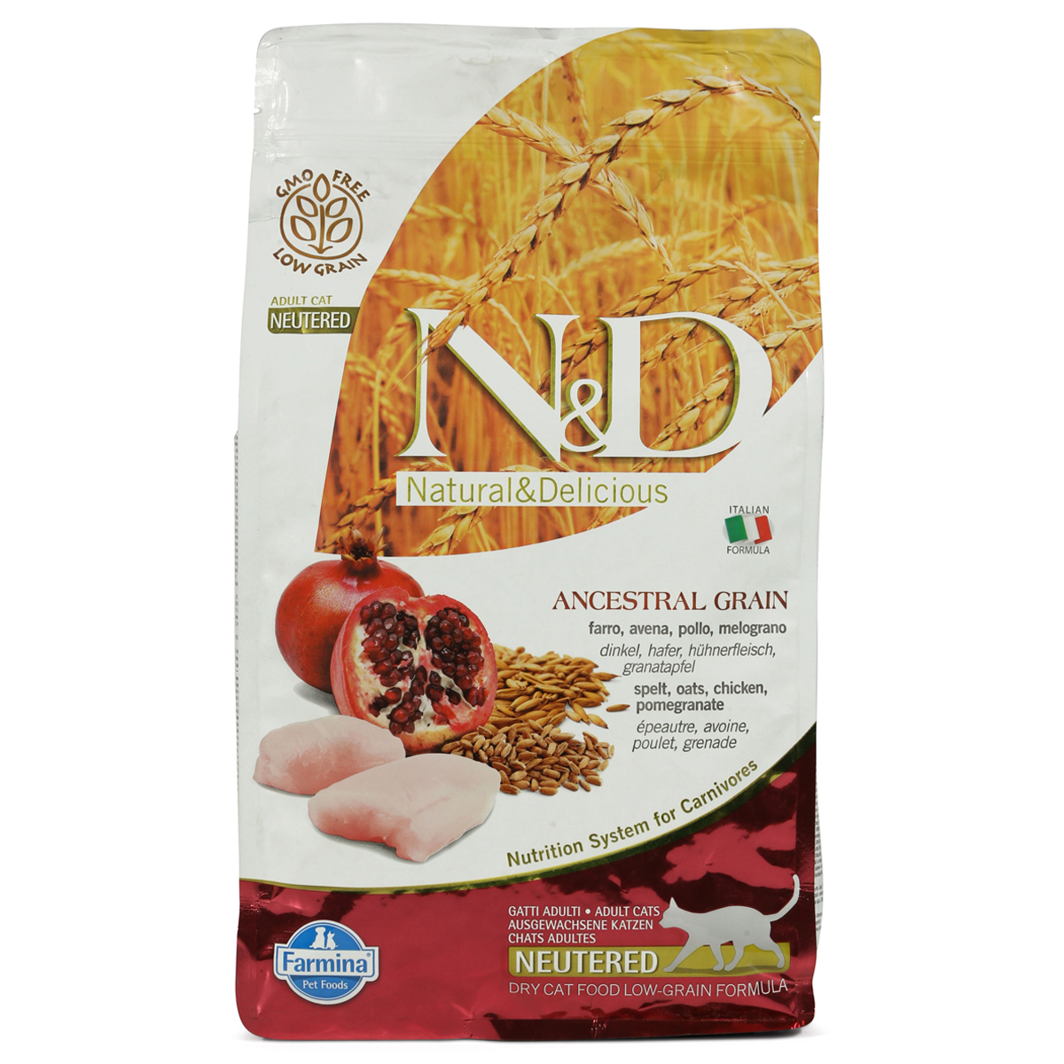 N&D Adult getreidearm Huhn und Granatapfel für kastrierte Katzen