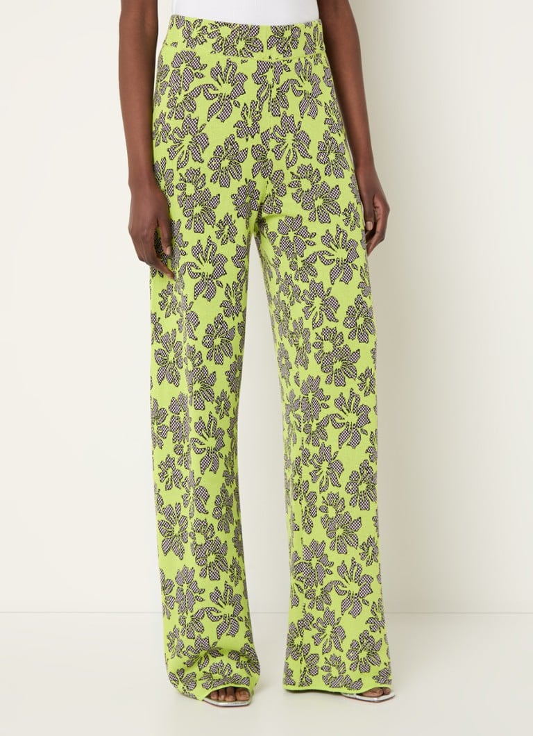 Refined Department high-waist wide-fit trousers with floral print