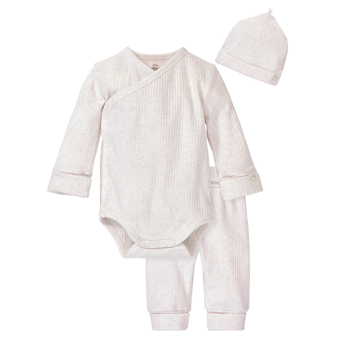 Newborn Wickelbody, Leggings und Mütze