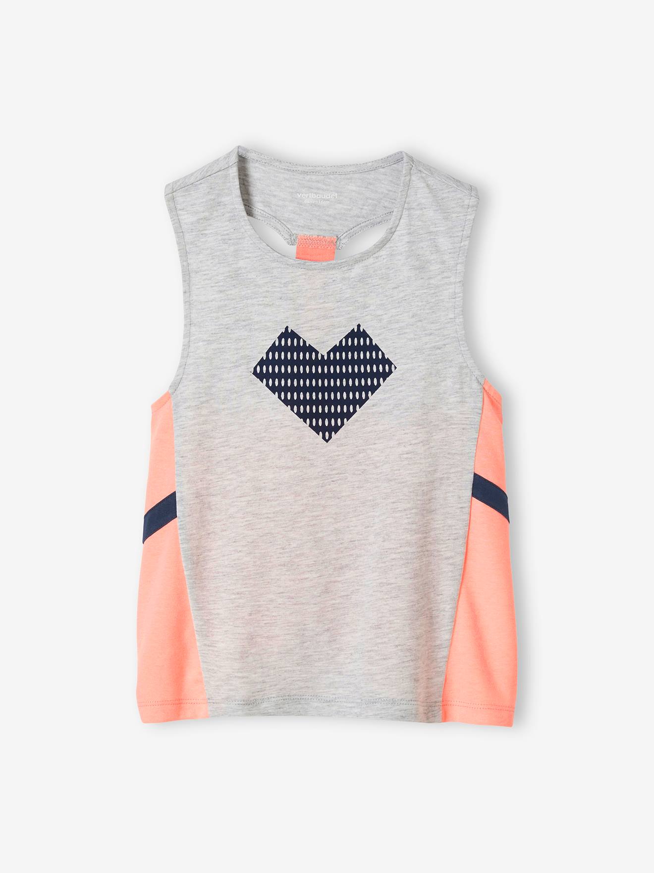 Débardeur sport fille gris