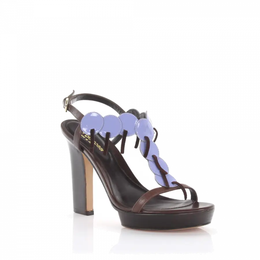 Sergio Rossi - Sandalen Plateau Knöchelriemchen Lackleder lila - lila