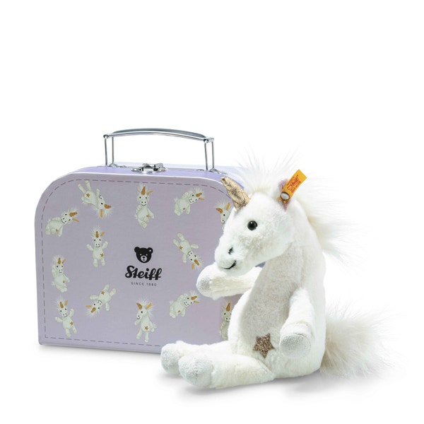 Unica Schlenker-Einhorn im Koffer, 20 cm, weiß