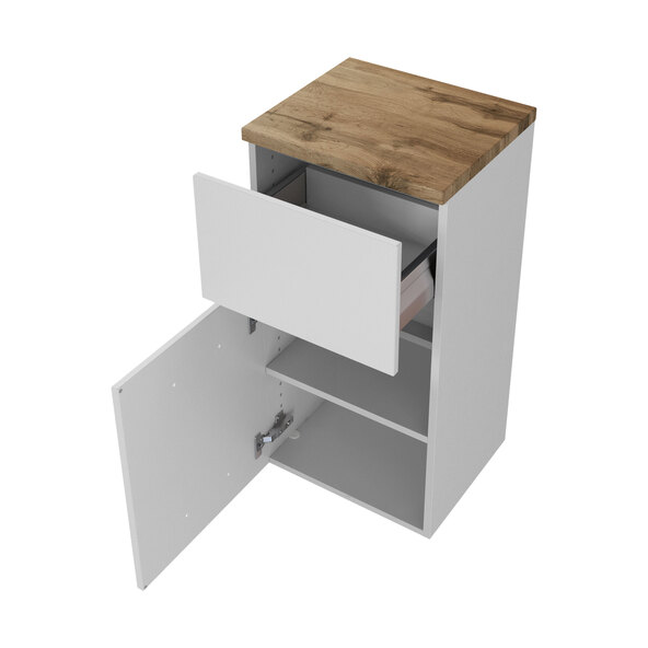 Unterschrank Bristol, 40 cm, matt weiß/weiß