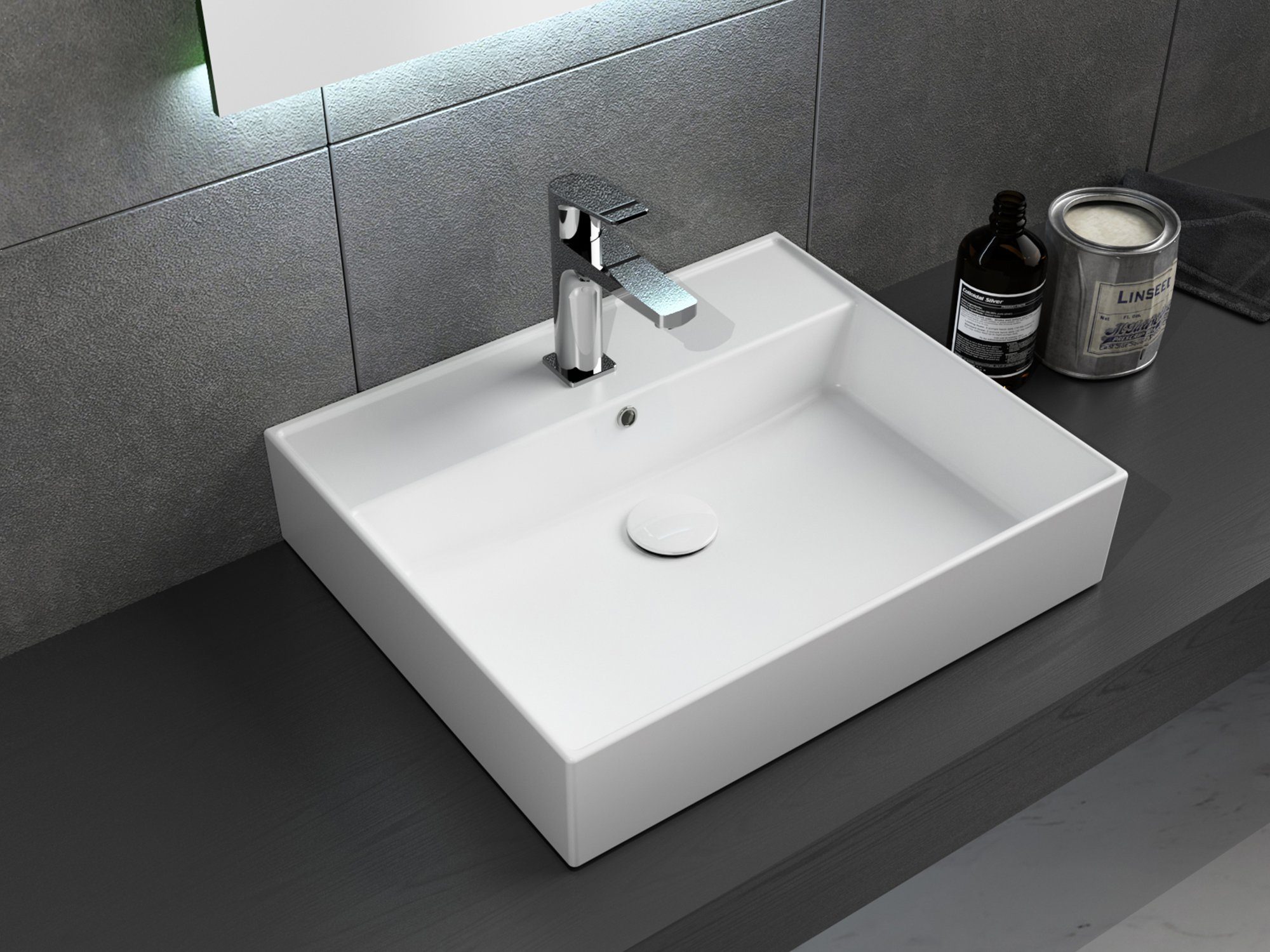 Aqua Bagno Waschbecken Aqua Bagno Loft Air Design Keramik Waschbecken 60 (Packung)