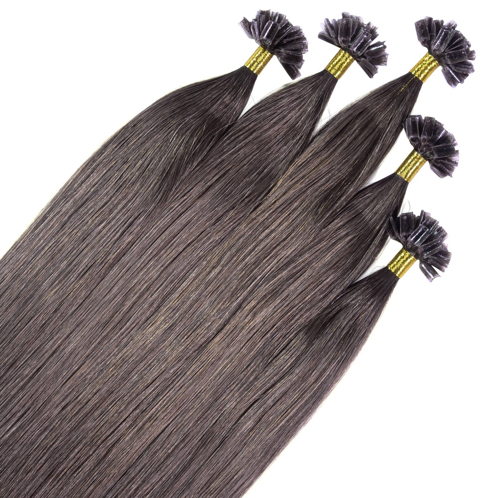 hair2heart Extensions à chaud Bonding Premium cheveux naturels #19 Marron cendré 0.5g extensions