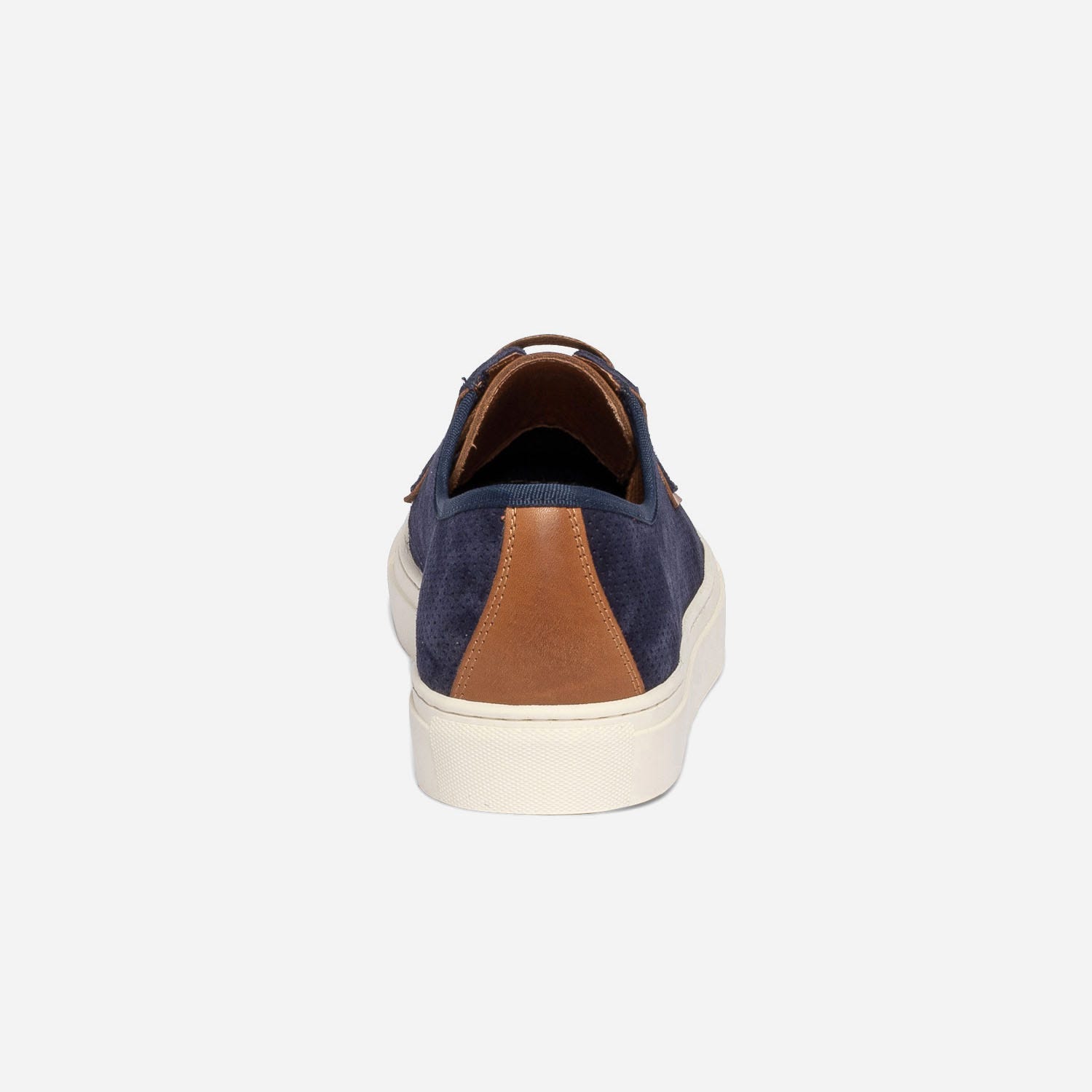 Tennis bleu marine en cuir velours perforé