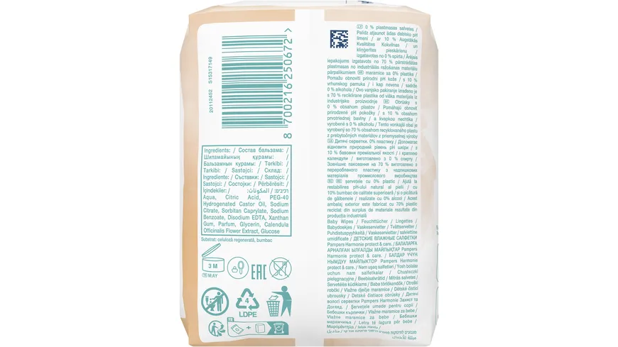 Pampers Harmonie Feuchttücher Protect & Care Calendula