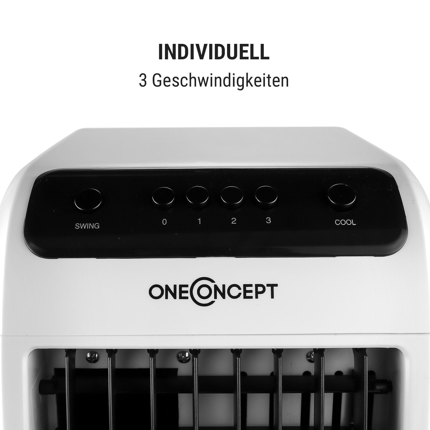 ONECONCEPT Ventilatorkombigerät Carribean Blue 3-in-1 Luftkühler, mit Wasserkühlung & Eis mobil Klimagerät ohne Abluftschlauch