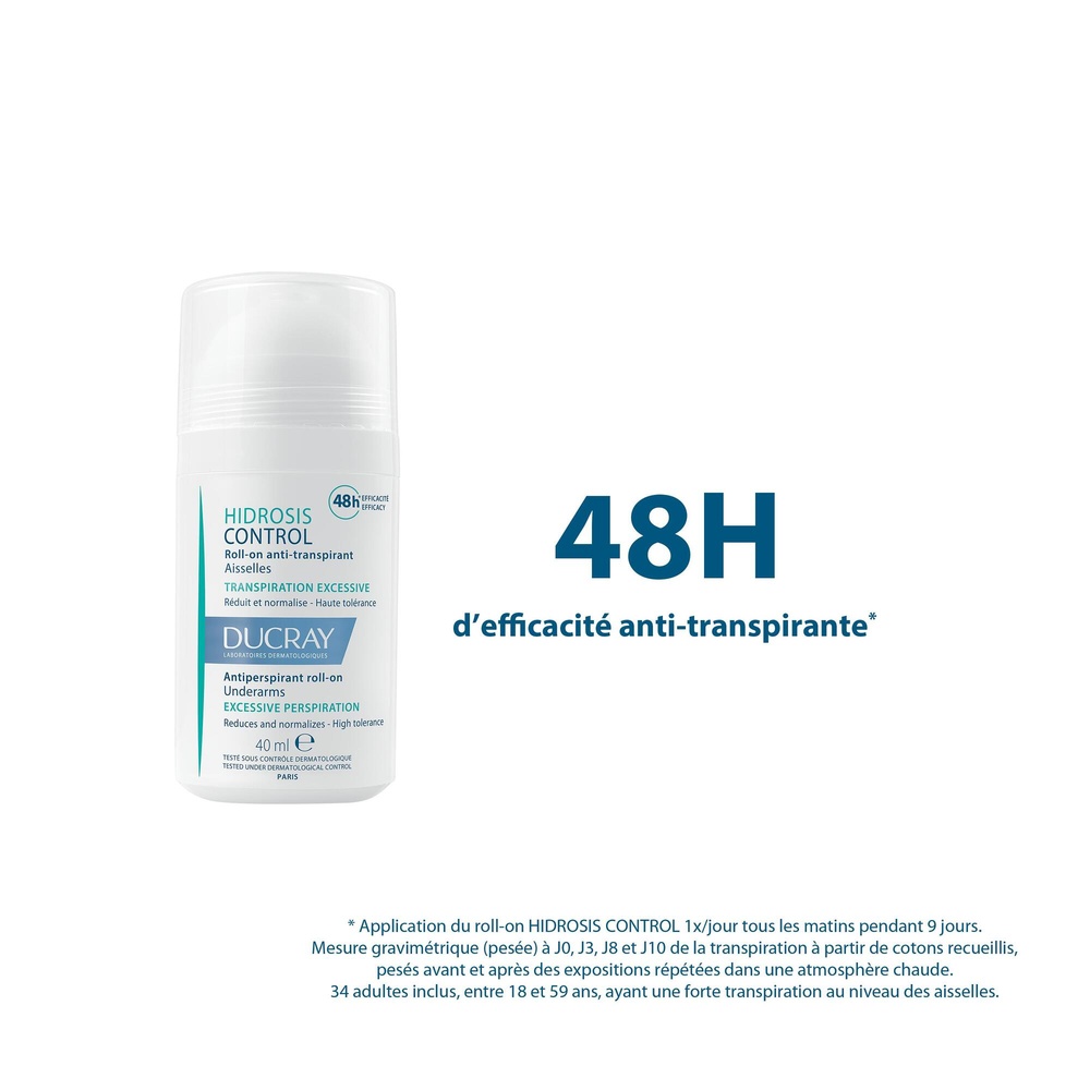 Ducray Hidrosis Control déodorant roll-on aisselles 40ml Déodorant