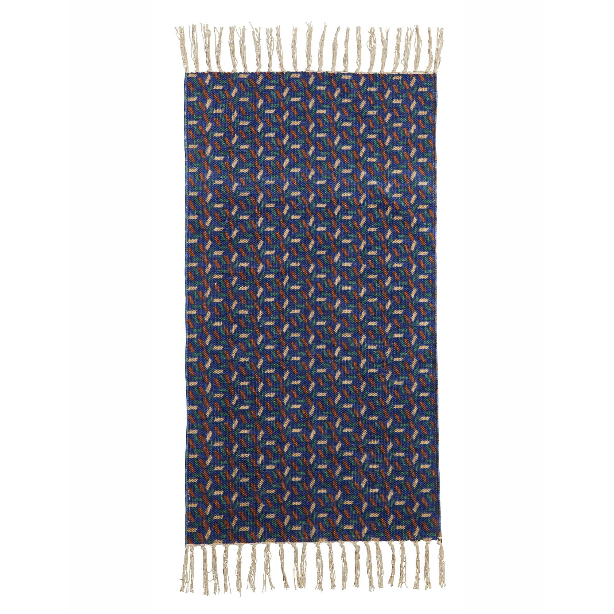 Tapis tissé petit format imprimé géométrique