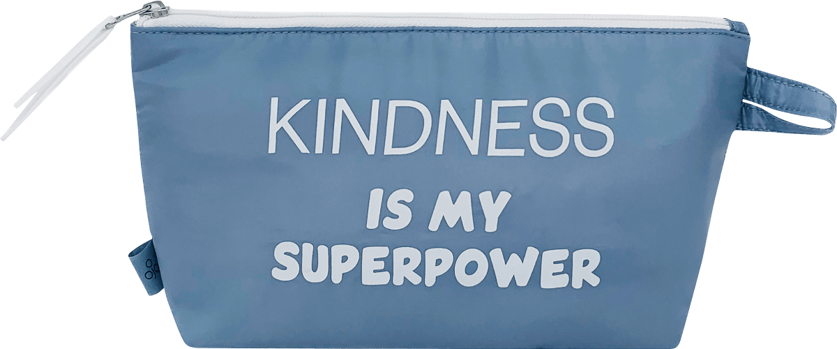 Kosmetiktasche blau \kindness is my superpower\