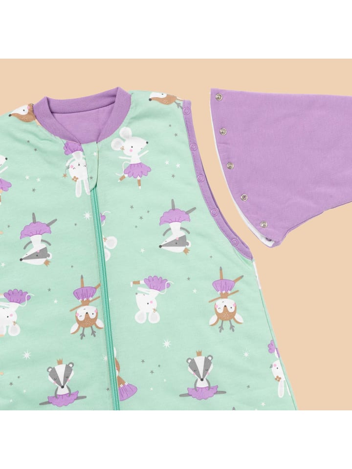 Schlummersack Babyschlafsack, 1.0 TOG in Mint-Lila günstig kaufen