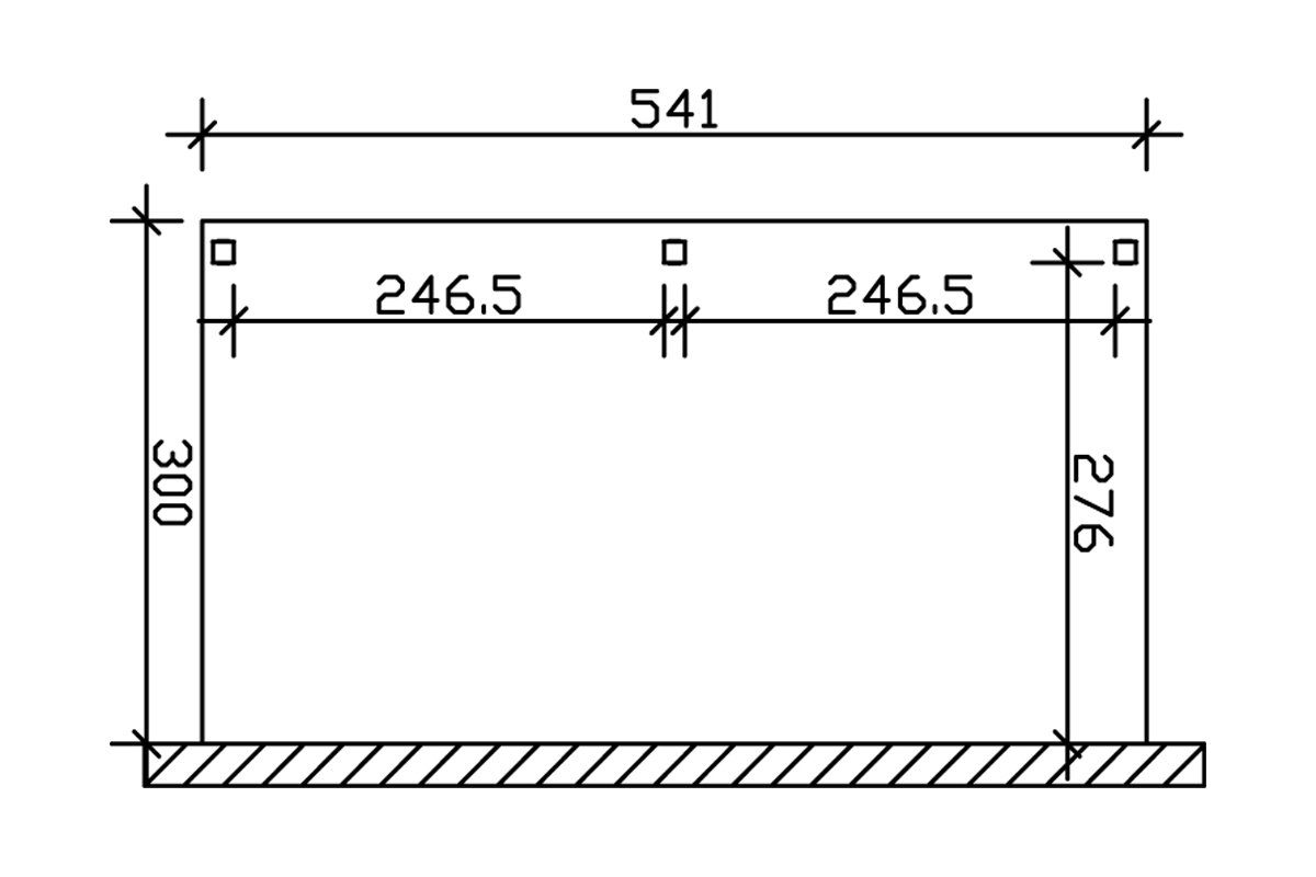 Skanholz Anlehncarport Vogtland, BxT: 300x541 cm, 213 cm Einfahrtshöhe