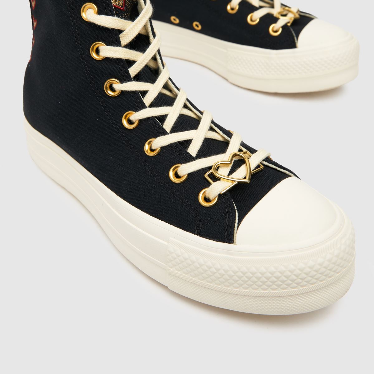 Converse – All Star – Lift Hi Hearts – Svarta sneakers