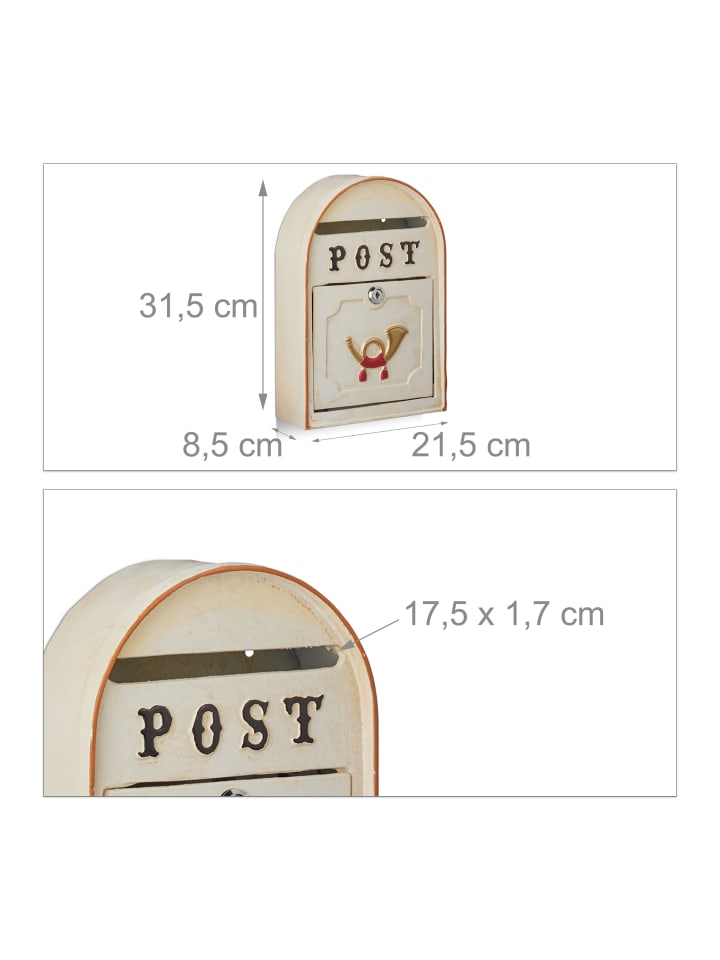 relaxdays Briefkasten in Beige günstig kaufen onesize