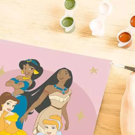 CreArt Disney Prinzessinnen - Malen nach Zahlen für Kinder ab 9 Jahren