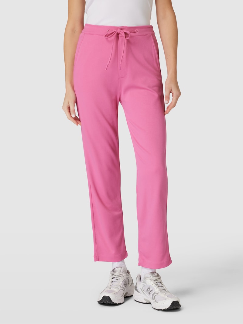 Stoffhose mit elastischem Bund in pink