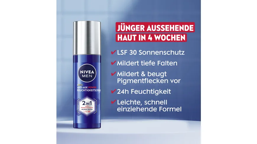 NIVEA Men Anti-Age Power Feuchtigkeitscreme 2 in 1 LSF 30 50 ml