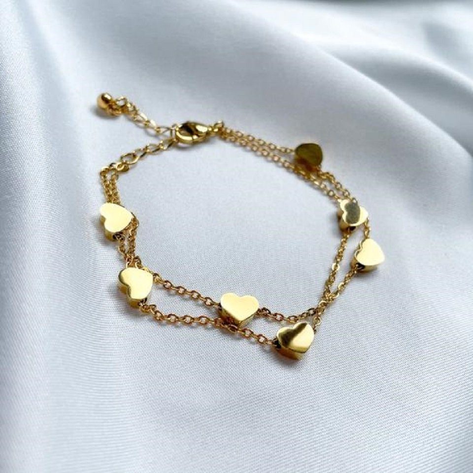 ENGELSINN Armband Schmuck Edelstahl Herzen Gold inkl. Geschenkbox (1-tlg)